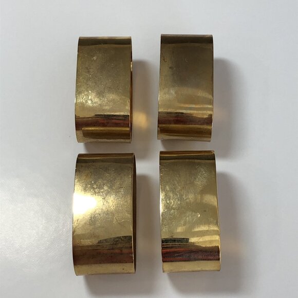 4 Brass Napkin Rings Holders Unpolished Natural Patina X - Picture 2 of 9